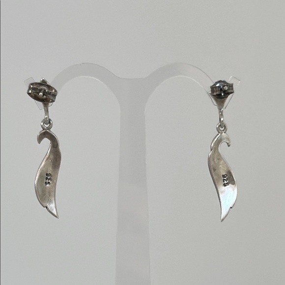Elegant 925 Sterling Silver crystals Drop Earrings ✨ - Picture 4 of 5